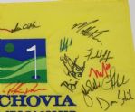 Field Signed Wachovia Championship Embroidered Flag-Pavin,Kite,Curtis,Furyk-JSA Cert