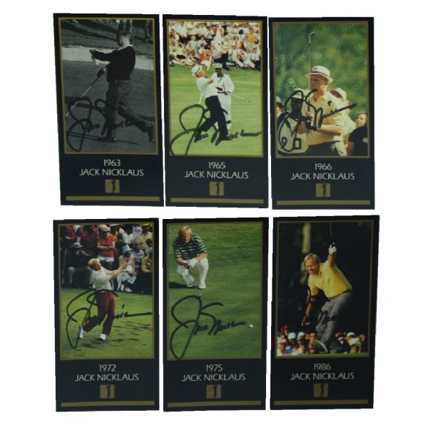 Jack Nicklaus Signed 1963, 65, 66, 72, 75, and 86 GSV Golf Card JSA COA