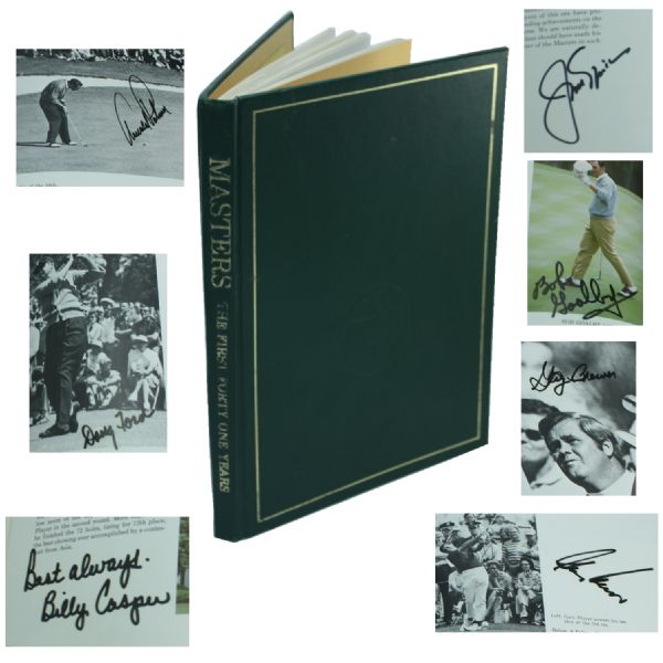 Multi-Signed Book Masters: The First Forty One Years - Palmer, Nicklaus, Player, Casper, more JSA COA