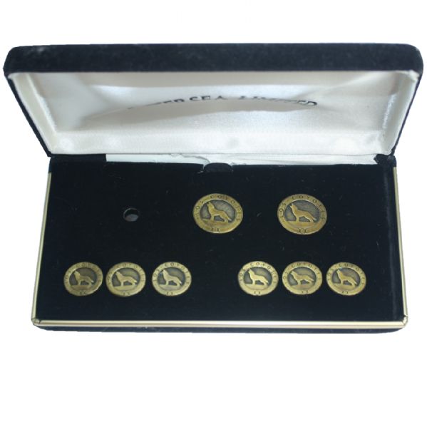 Battersea Limited Pewter Los Coyotes Buttons In Case - 1981