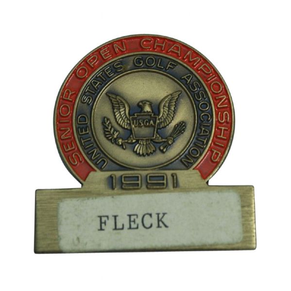 Jack Flecks 1991 Senior US Open Championship Contestant Pin
