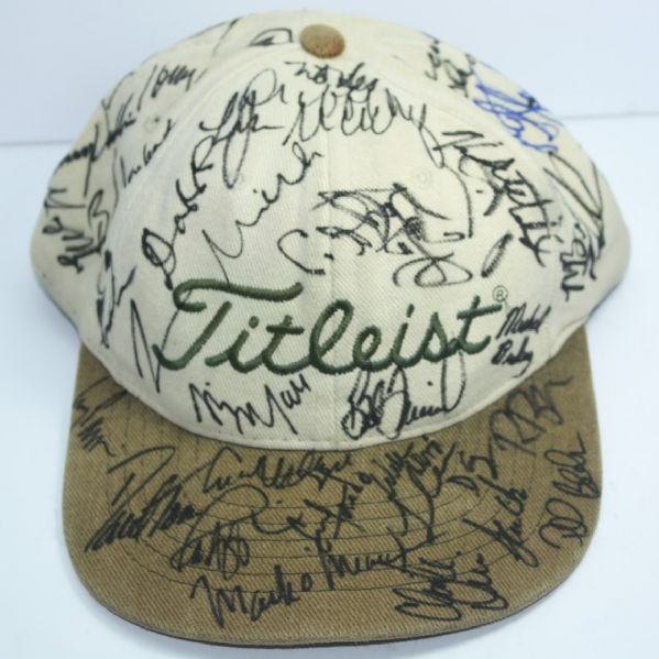 Multi-Signed Titleist Hat with Payne Stewart and Tiger Woods JSA COA