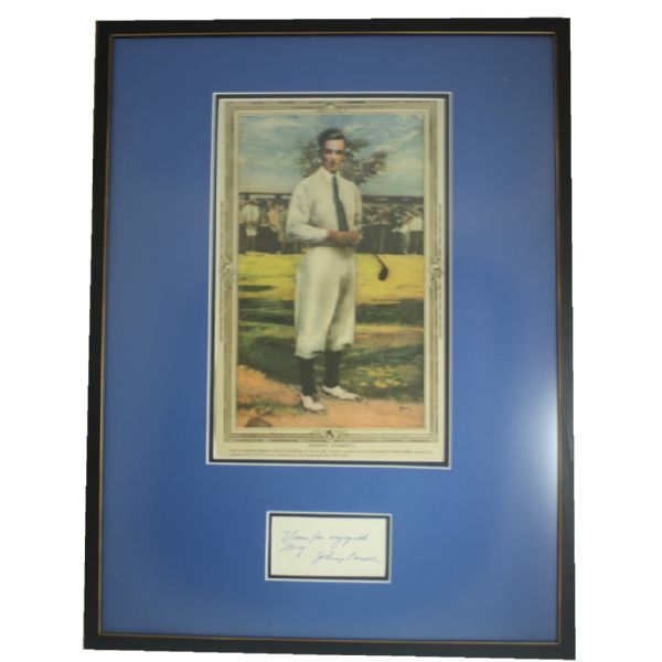 Johnny Farrell Autograph Framed with Rare 1928 Print “La Presse” Montreal, Canada JSA COA