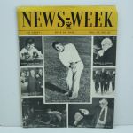 1934 Newsweek Magazine Featuring That Year’s U.S. Open Champion Olin Dutra on Cover