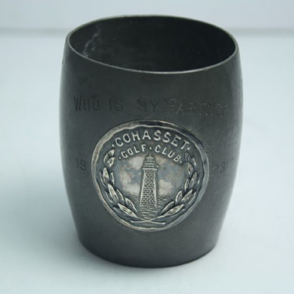 1933 Cohasset Golf Club (Cohasset, MA) Pewter Cup Trophy