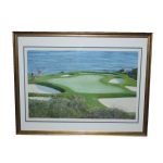 Tom Kite Signed Ltd Edition The 7th At Pebble Beach Helen Rundell Artists Proof #25/50