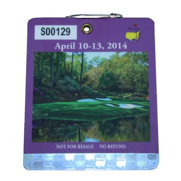 2014 Masters Badge - Bubba Watsons 2nd Masters Victory