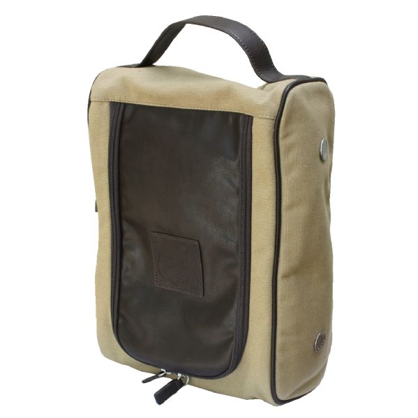 Undated Khaki Augusta National Leather and Canvas Shoe Bag