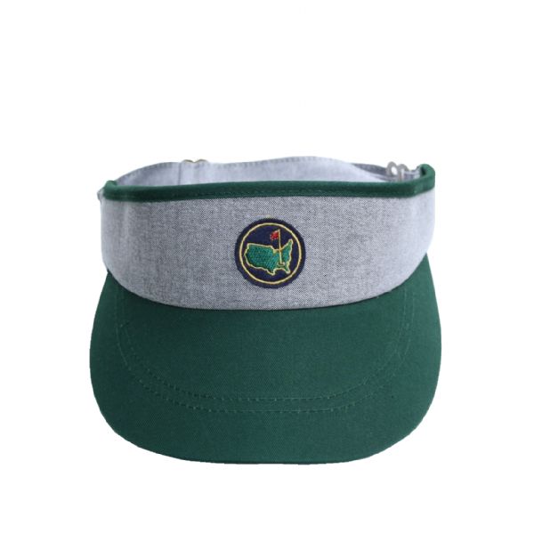 Augusta National Members Undated Grey with Green Bill Logo Visor
