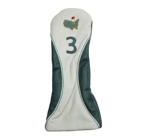 Augusta National Ltd Green and Cream Undated Leather 3-Wood Head Cover