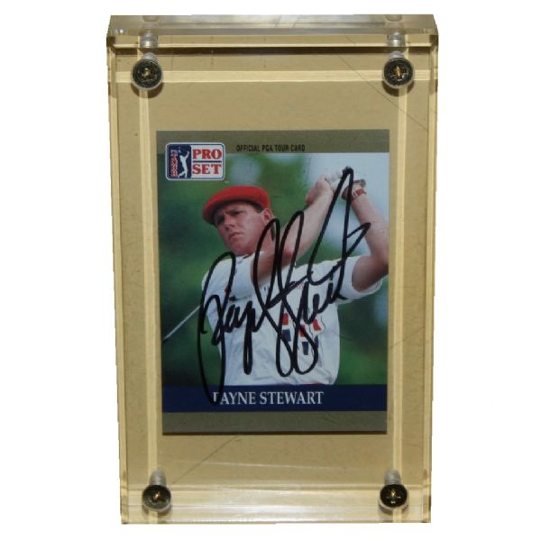 Payne Stewart Signed 1990 Pro Set Golf Card-Bold Sharpie Autograph-JSA COA
