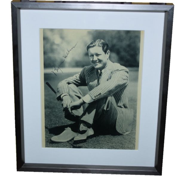 Byron Nelson Signed 8x10 1940s Image Photo - Framed JSA COA