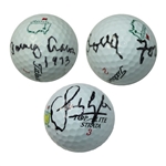 Lot of 3 Masters Champions Signed Golf Balls - Ford, Aaron, and Lyle JSA COA