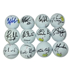 Lot of Twelve Masters Logo Golf Balls Signed by Champs JSA COA