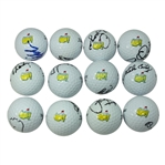 Lot of Twelve Masters Logo Golf Balls Signed by Champs JSA COA