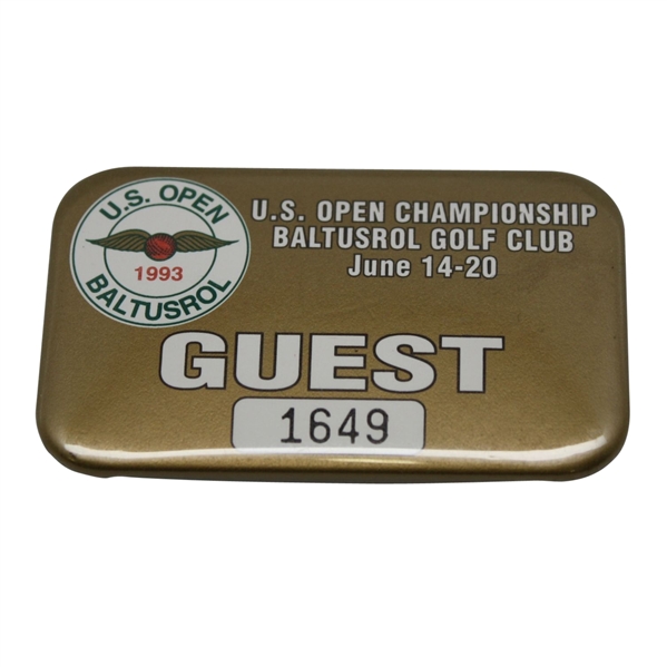 Mark Brooks 1993 US Open Baltursol Guest Badge #1649
