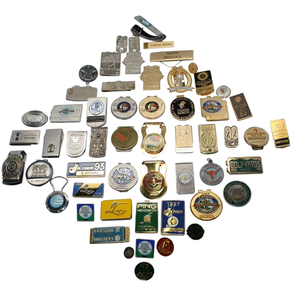 Miscellaneous Mark Brooks Collection Lot of Money Clips, Ball Markers, Name Badges, and other
