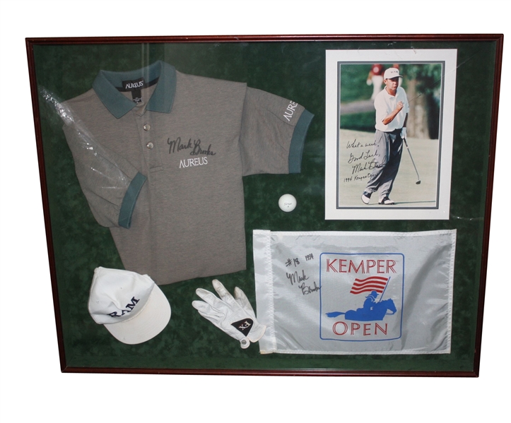 Mark Brooks Signed Kemper Open Display - Framed Shirt, Photo, Flag JSA COA