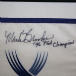 Mark Books Signed Valhallla Embroidered Matted Flag with Year Inscription JSA COA