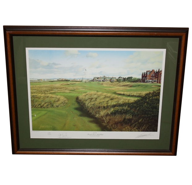 Justin Leonard Signed 1999 Royal Troon 18th Hole Baxter Ltd Ed Print 48/150