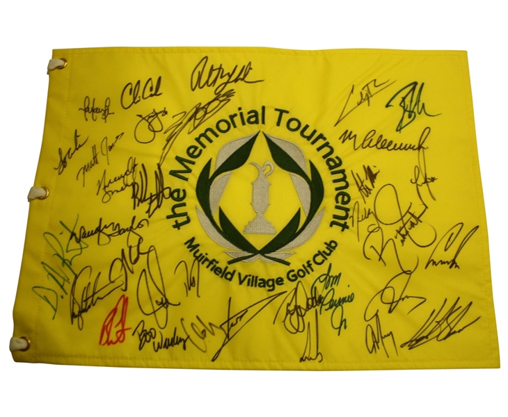 Multi-Signed Memorial Embroidered Flag JSA COA