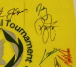 Multi-Signed Undated Memorial Embroidered Flag JSA COA