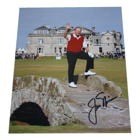 Jack Nicklaus Signed 8x10 Photo The Swilcan Bridge Goodbye JSA COA
