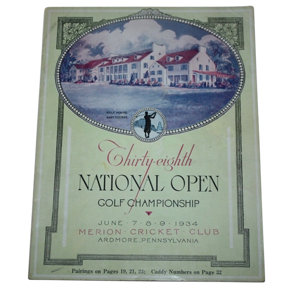 1934 US Open Program-Fully Intact With Strong Binding-One to Own!