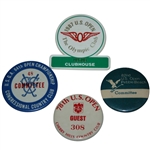 Lot of 4 US Open Ticket Badges - 1964, 1978, 1982, and 1987