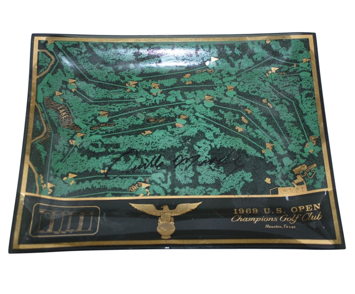 Orville Moody Signed 1969 US Open Cypress Creek Candy Dish - Course Layout JSA COA