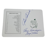 Sarazen, Snead, and Nelson Signed Augusta National Scorecard with Photo JSA COA