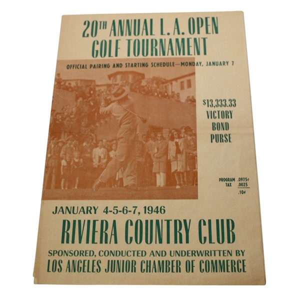 1946 LA Open Program - 20th Annual Tournament - Riviera Country Club - Nelson