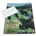 1952 US Amateur Program - Seattle Golf and CC - with Signed Winner Jack Westland Cut JSA COA