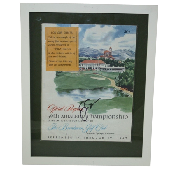 Jack Nicklaus Signed 1959 US Amateur Championship Program - Broadmoor CC JSA COA