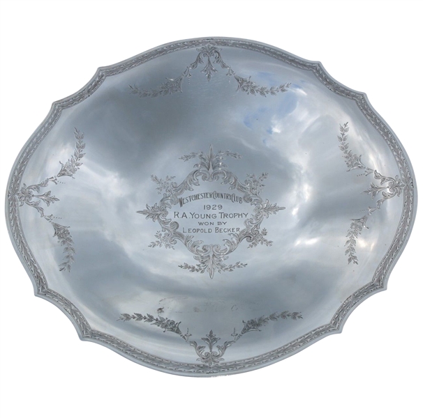 1929 Westchester Sterling Silver R.A. Young Trophy Won by Leopold Becker - Made by Cartier