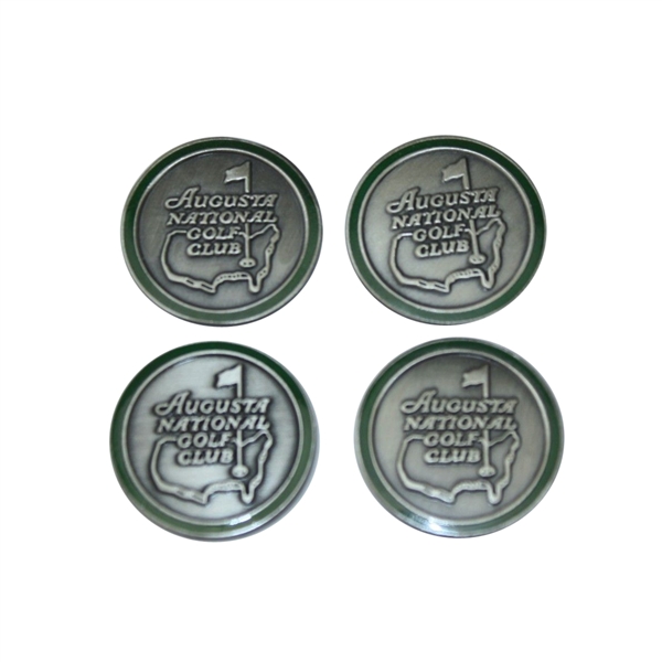 Lot of Four Augusta National Members Metal Ball Markers