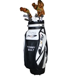 Tommy Bolt Signed Golf Bag with Clubs, Signed Putter, and Signed Wood JSA COA