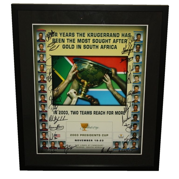 2003 Presidents Cup Poster Signed by Both Teams - 28 Signatures JSA COA
