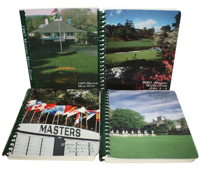 Lot of 4 Masters Media Guides - All 4 Tiger Woods Victories