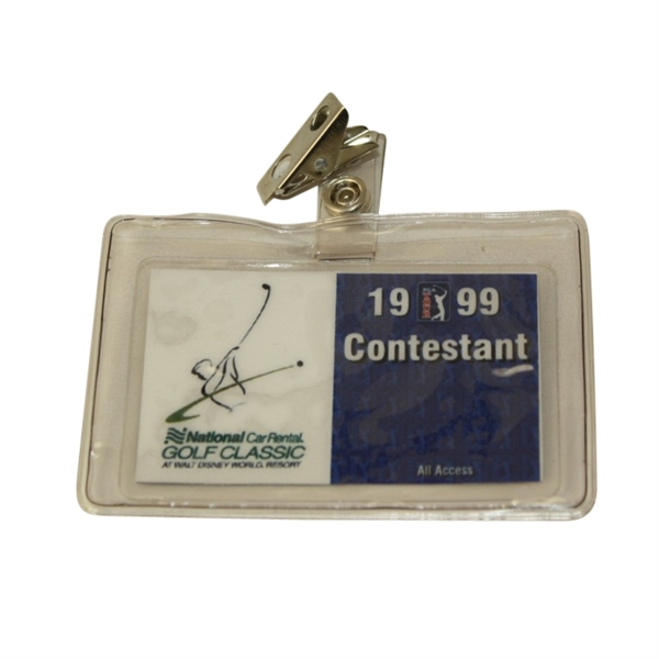 1999 National Car Rental Golf Classic Contestant Badge - Tiger Win