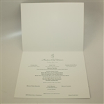 2001 Masters Champions Dinner Menu as Chosen by Vijay Singh