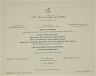 2001 Masters Champions Dinner Menu as Chosen by Vijay Singh