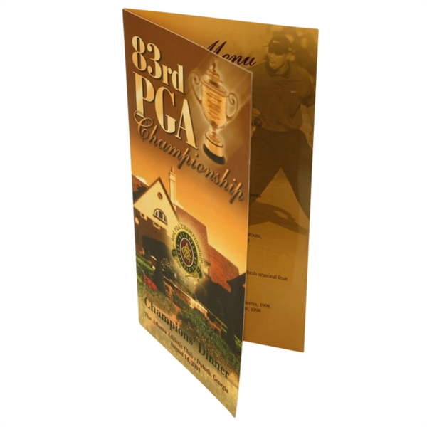 2001 PGA Champs Dinner Menu as Chosen by Tiger Woods