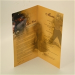 2001 PGA Champs Dinner Menu as Chosen by Tiger Woods