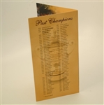 2001 PGA Champs Dinner Menu as Chosen by Tiger Woods