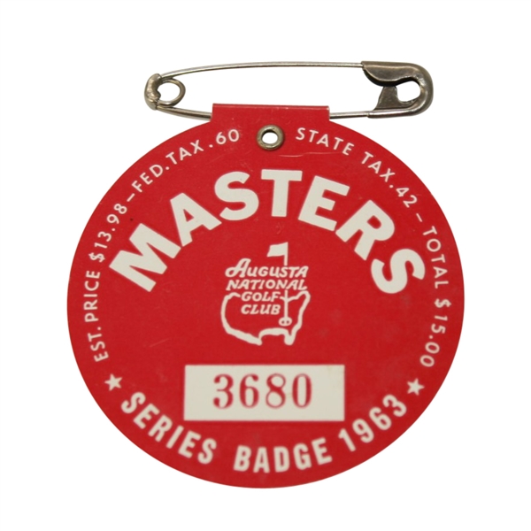 1963 Masters Tournament Badge - #3680