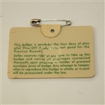 1967 Masters Tournament Badge - #10823