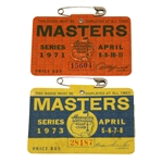 Lot of Two Masters Tournament Badges - 1971 and 1973