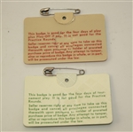 Lot of Two Masters Tournament Badges - 1974 and 1978