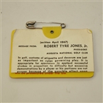 1975 Masters Tournament Badge - #21350